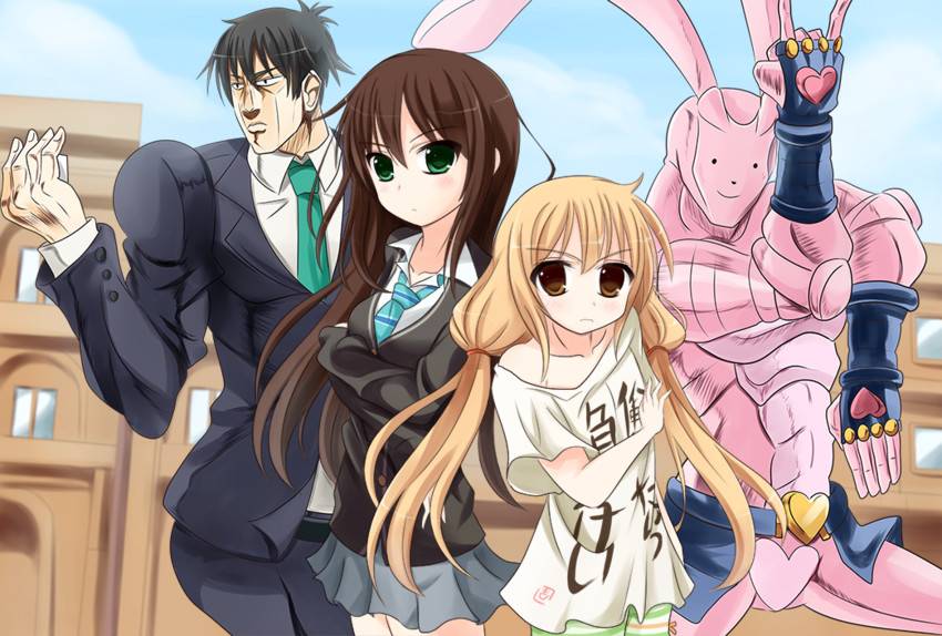 producer, shibuya rin, futaba anzu, and killer queen (idolmaster and 2 more) drawn by setia_pradipta
