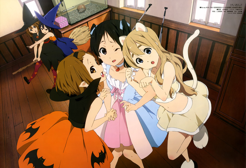akiyama mio, nakano azusa, hirasawa yui, tainaka ritsu, kotobuki tsumugi, and 1 more (k-on!) drawn by yamada_naoko
