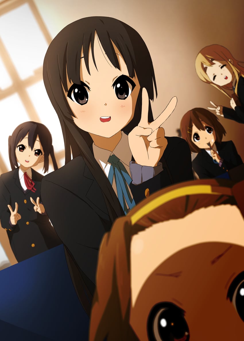 akiyama mio, nakano azusa, hirasawa yui, tainaka ritsu, and kotobuki tsumugi (k-on!) drawn by kicchi_(tmgk)