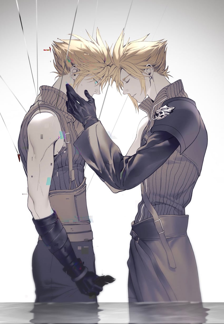 cloud strife (final fantasy and 3 more) drawn by xianyu314
