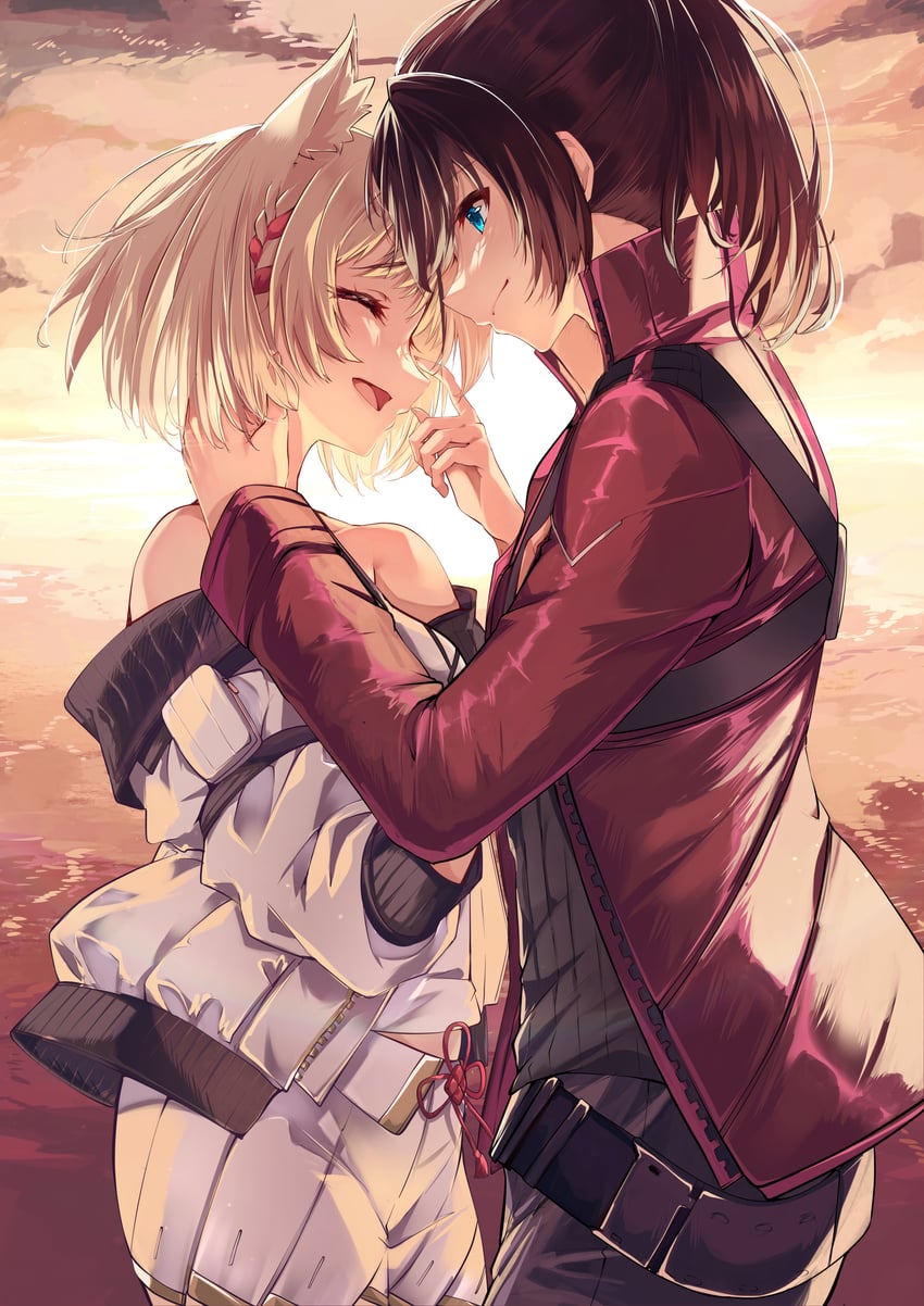 mio and noah (xenoblade chronicles and 1 more) drawn by risumi_(taka-fallcherryblossom)