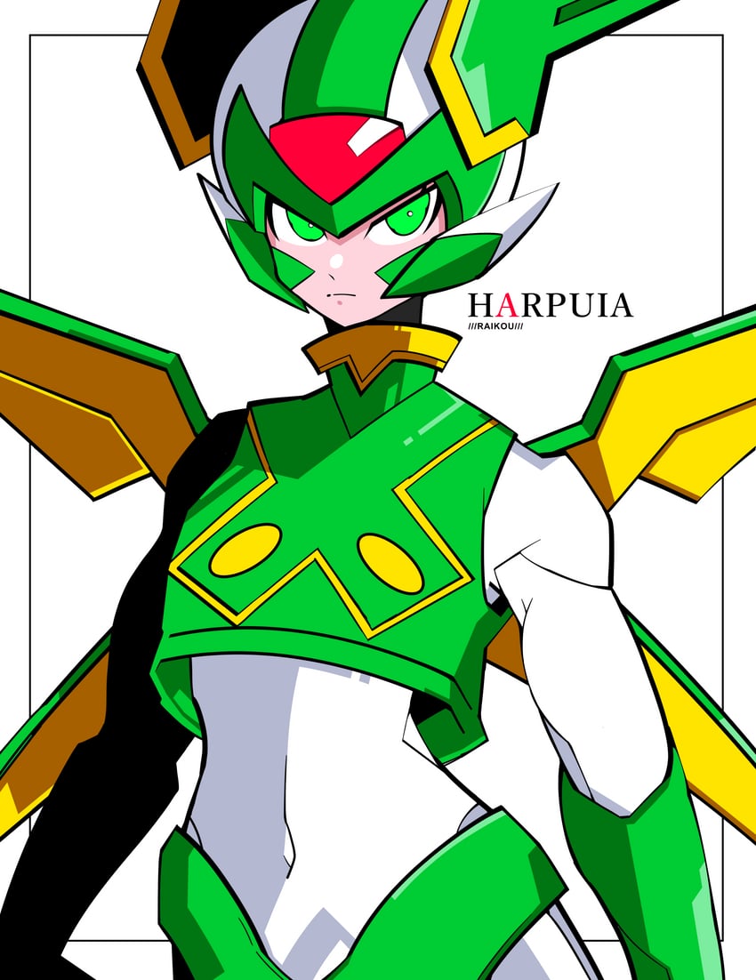 sage harpuia (mega man and 1 more) drawn by rainbow-knife