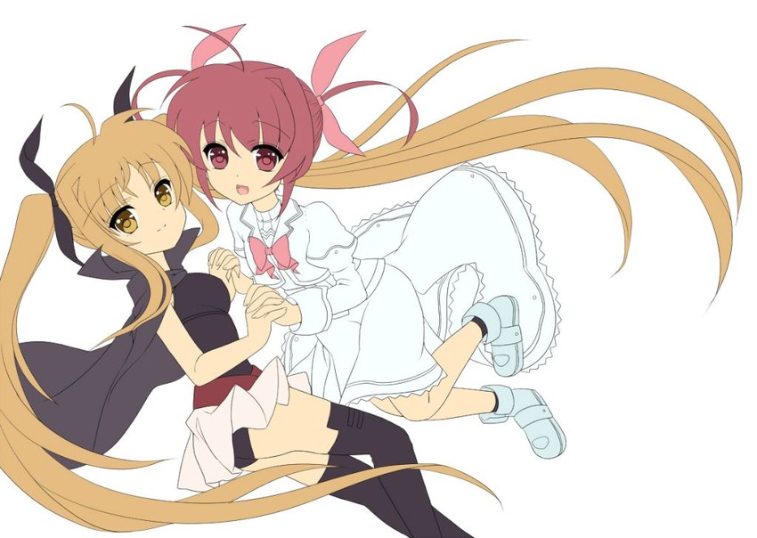 fate testarossa and takamachi nanoha (lyrical nanoha and 3 more) drawn by umeko_(koori_ume)