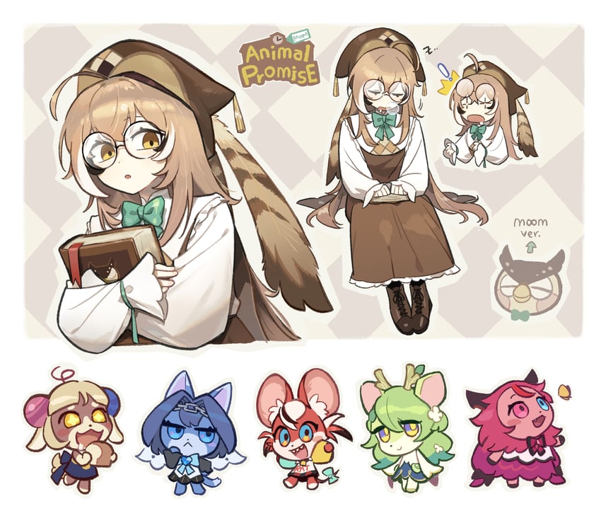 ouro kronii, nanashi mumei, hakos baelz, ceres fauna, irys, and 2 more (hololive and 2 more) drawn by guoo