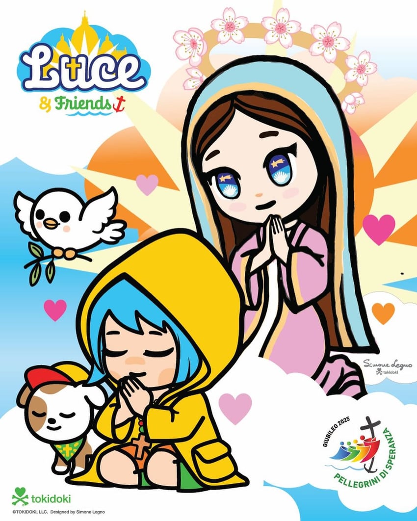 luce, virgin mary, santino, and aura (jubilee 2025) drawn by simone_legno
