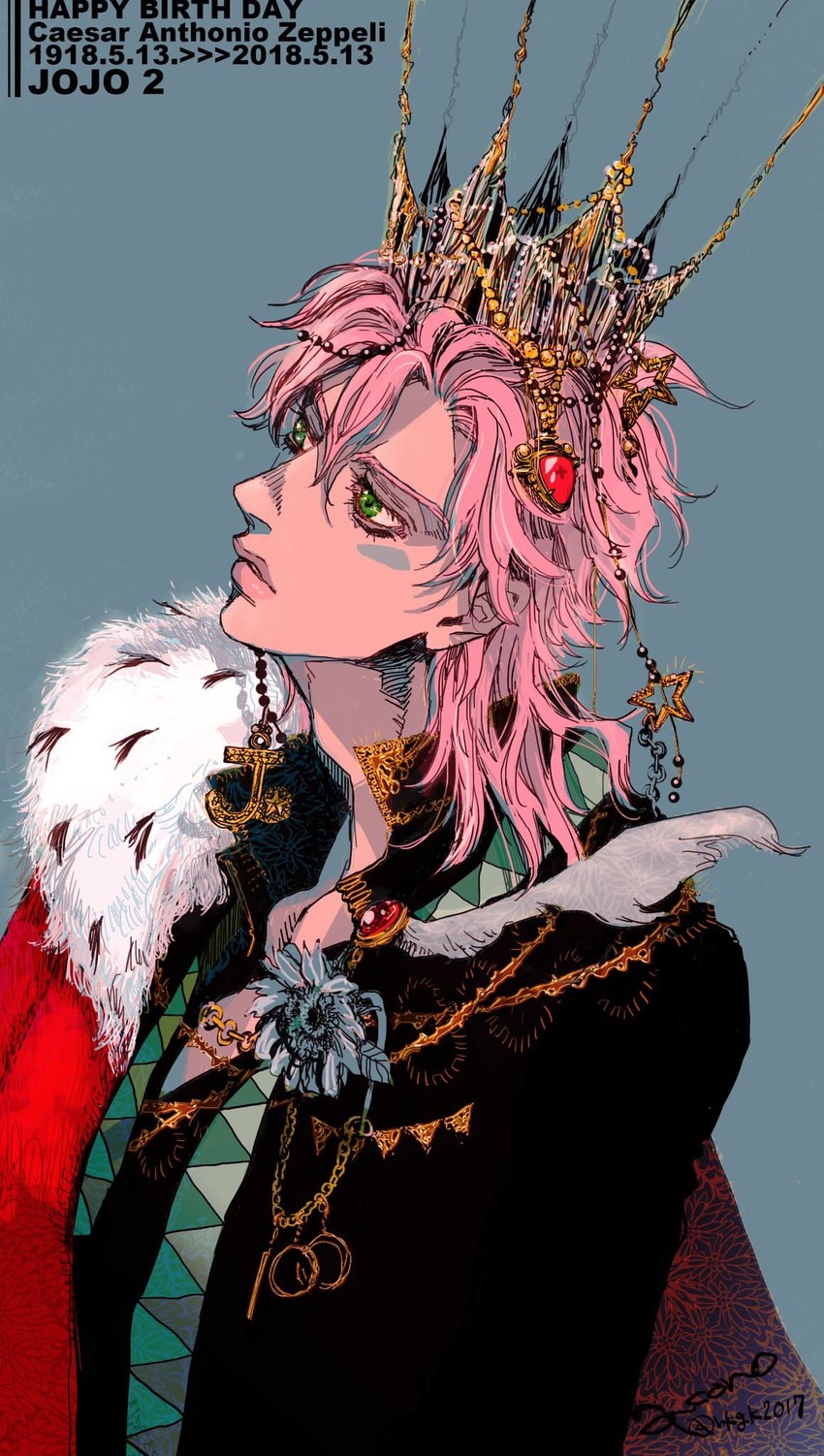 caesar anthonio zeppeli (jojo no kimyou na bouken and 1 more) drawn by akono