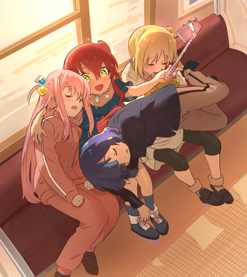 gotoh hitori, kita ikuyo, ijichi nijika, and yamada ryo (bocchi the rock!) drawn by kyarahiba