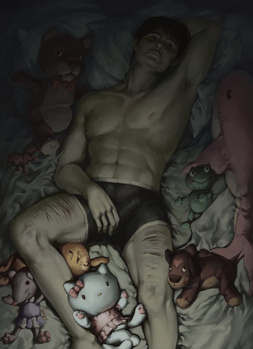 hello kitty, pinkie pie, and simon henriksson (cry of fear) drawn by tomtit_bird