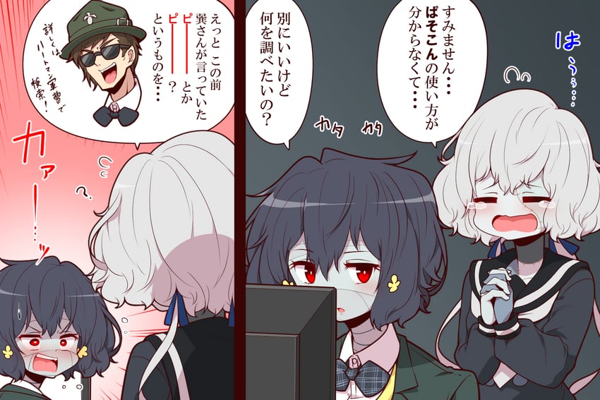 konno junko, mizuno ai, and tatsumi koutarou (zombie land saga) drawn by yonedatomo_mizu