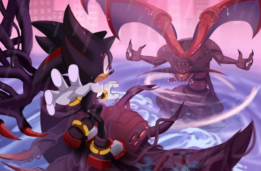 shadow the hedgehog, black doom, and devil doom (sonic and 2 more) drawn by bolipancito