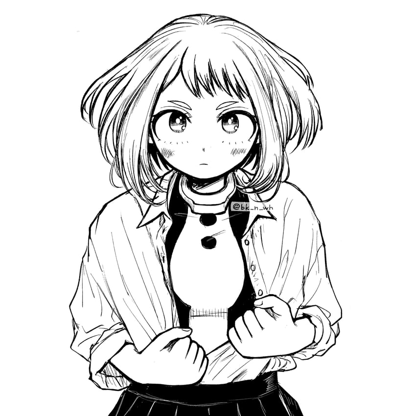 uraraka ochaco (boku no hero academia) drawn by bk_n_wh