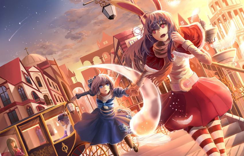 konpaku youmu, reisen udongein inaba, saigyouji yuyuko, and houraisan kaguya (touhou) drawn by hunxiao_xingshuang