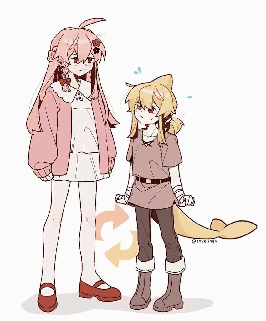 kaofish and a pi (indie virtual youtuber) drawn by anyelingy