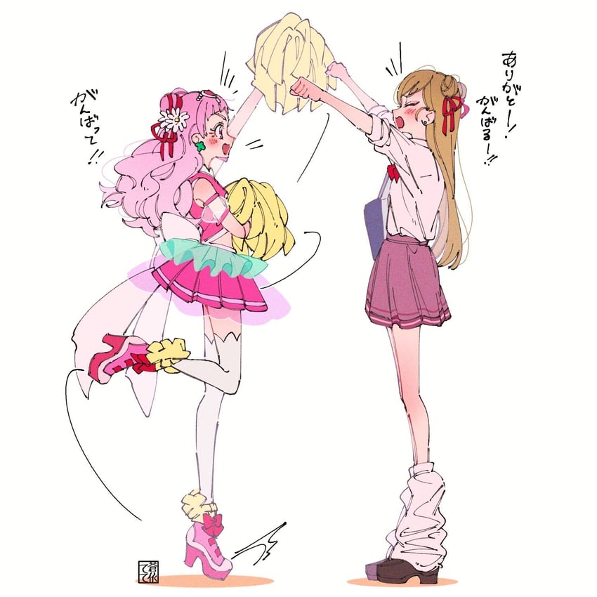 nono hana and cure yell (precure and 1 more) drawn by aoi_tete