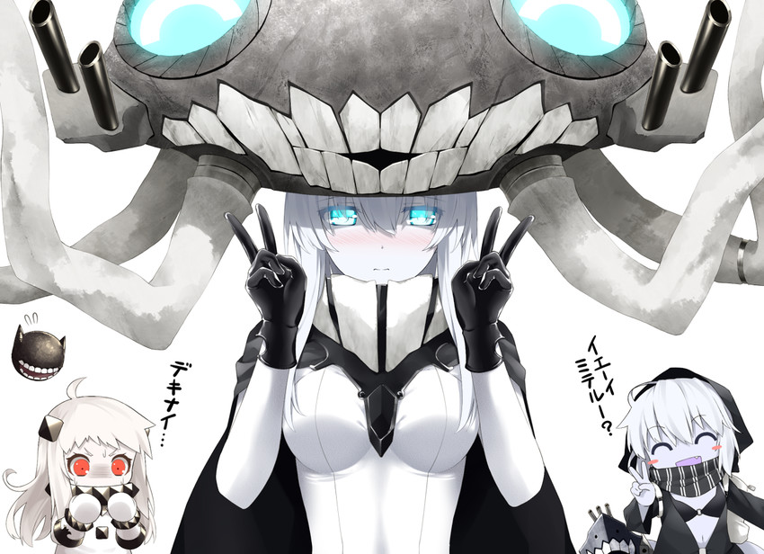 northern ocean princess, wo-class aircraft carrier, and re-class battleship (kantai collection) drawn by goribote