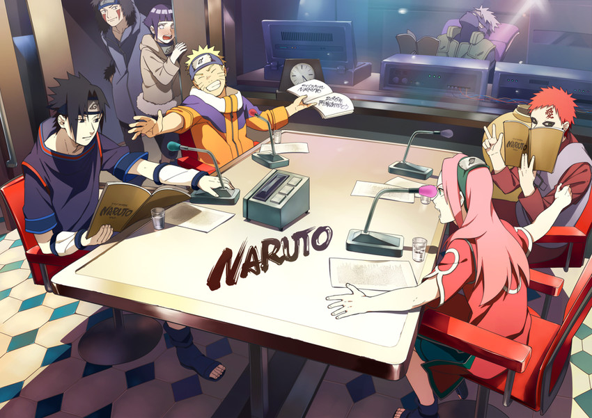 haruno sakura, uzumaki naruto, hyuuga hinata, uchiha sasuke, hatake kakashi, and 2 more (naruto and 1 more) drawn by oba-min