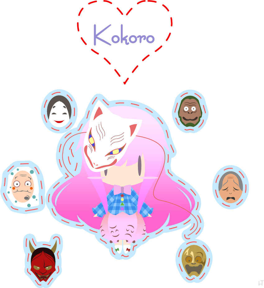 hata no kokoro (touhou) drawn by takanashi_hiyori