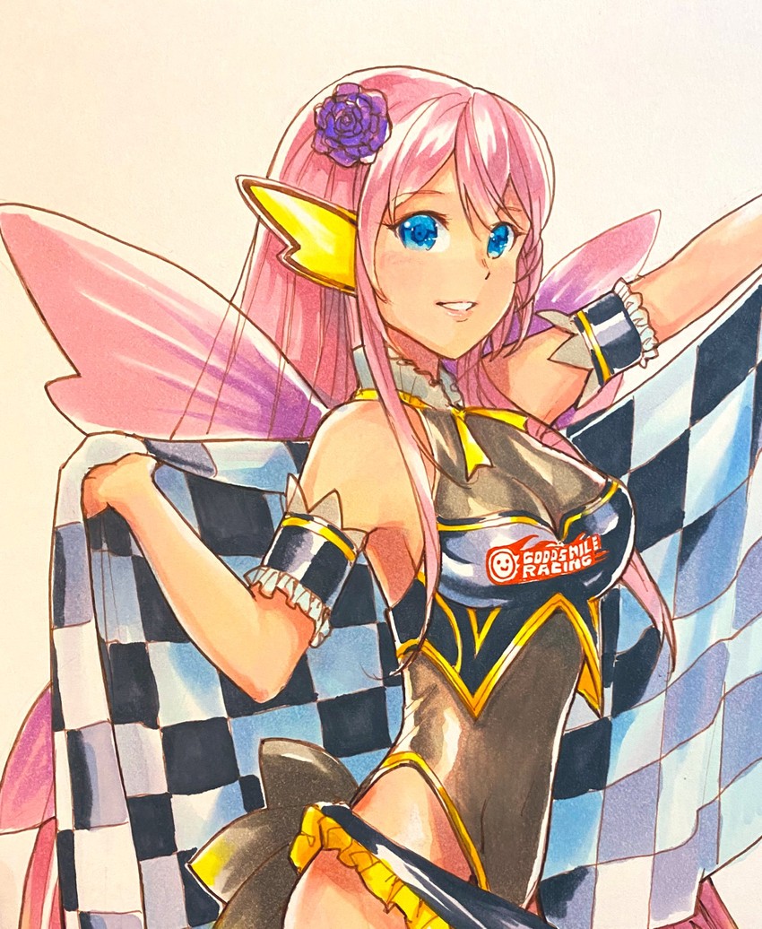 megurine luka and racing luka (vocaloid and 1 more) drawn by mayo_riyo