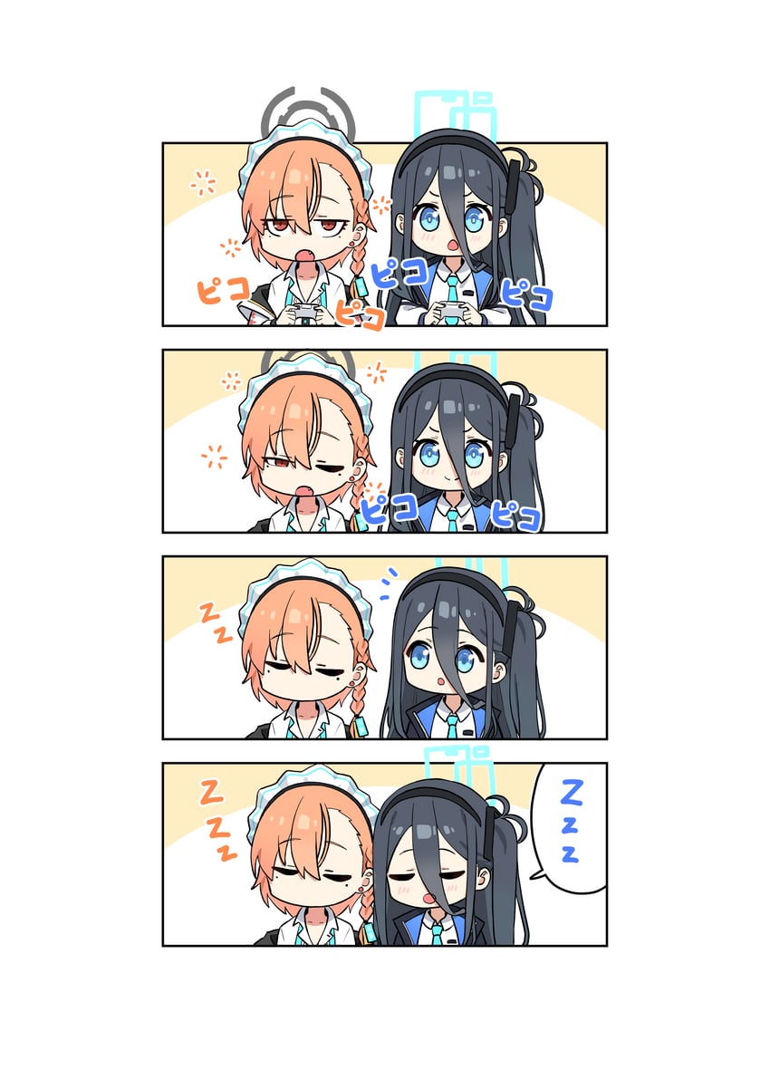 aris and neru (blue archive) drawn by cro_(user_znms5733)