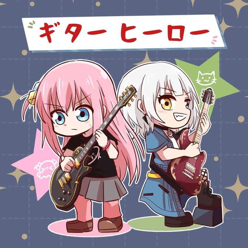 gotoh hitori and kaname raana (bang dream! and 2 more) drawn by jx2_(jennyiq)