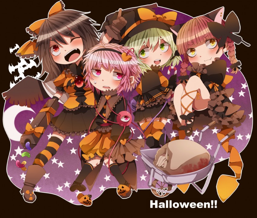 komeiji koishi, komeiji satori, kaenbyou rin, and reiuji utsuho (touhou) drawn by pote_(aonibi_kairou)
