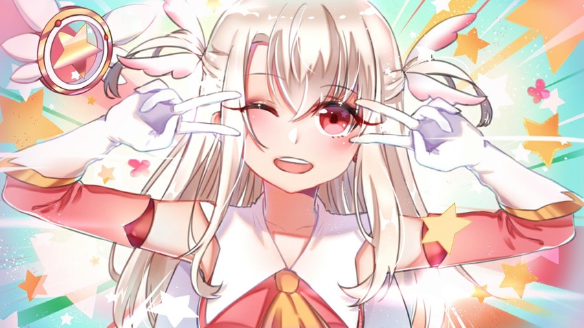 illyasviel von einzbern, prisma illya, and magical ruby (fate and 2 more) drawn by yado_sakura