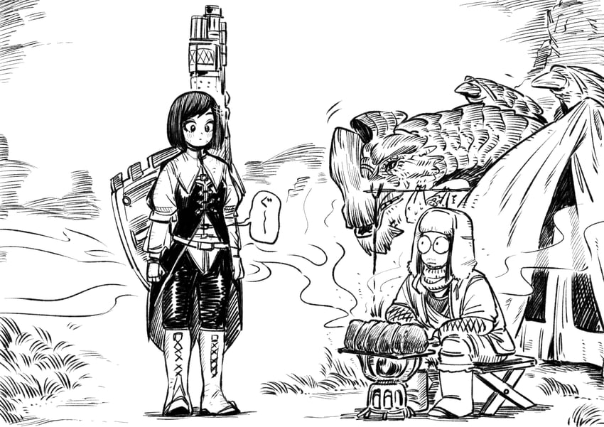 monster hunter and gypceros (monster hunter and 1 more) drawn by igawa20000volt