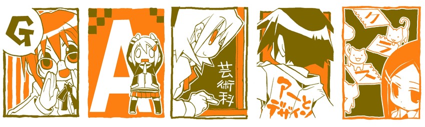 yamaguchi kisaragi, nozaki namiko, oomichi miyabi, noda miki, and tomokane (ga geijutsuka art design class) drawn by kiyuzuki_satoko