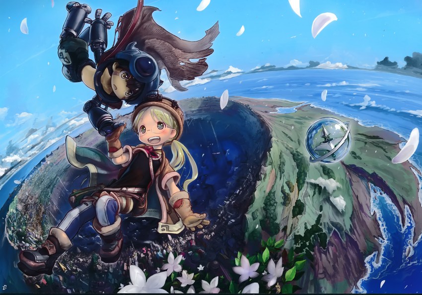 reg and riko (made in abyss) drawn by tsukushi_akihito