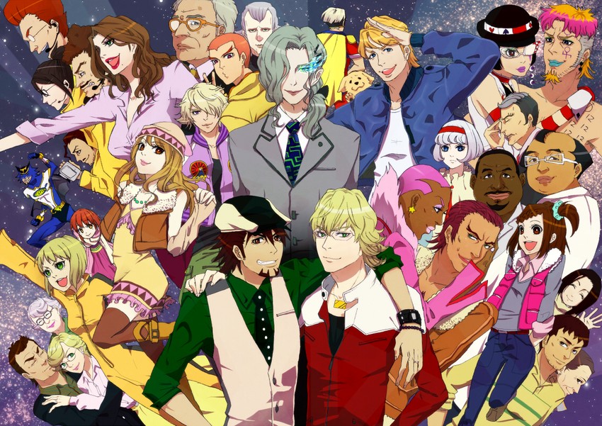 barnaby brooks jr., kaburagi t. kotetsu, ivan karelin, huang pao-lin, karina lyle, and 29 more (tiger & bunny) drawn by superior_erlking