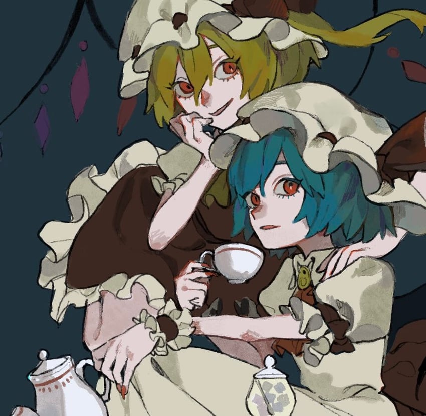 remilia scarlet and flandre scarlet (touhou and 1 more) drawn by dee_(tannsumi)