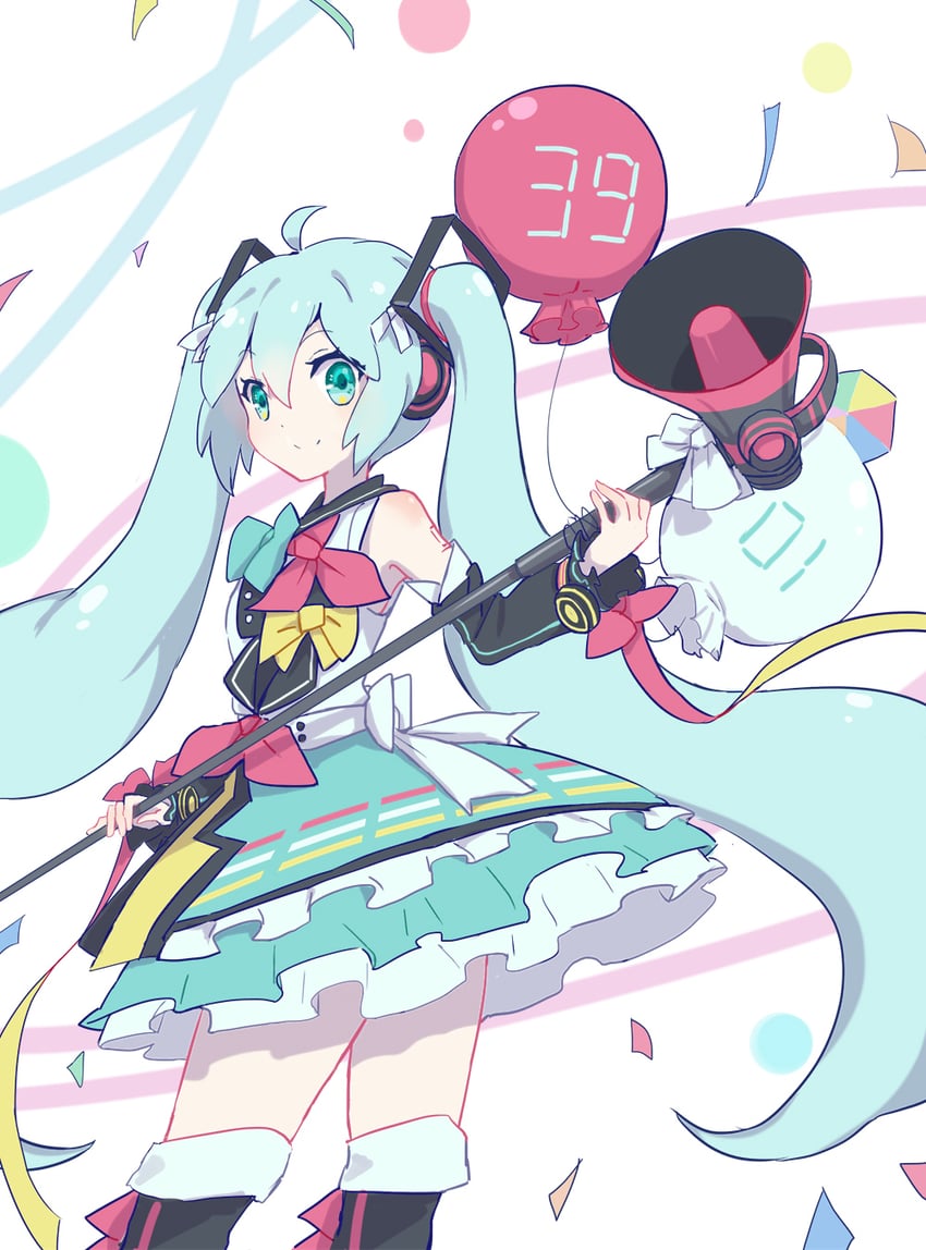 hatsune miku and magical mirai miku (vocaloid and 1 more) drawn by nejikyuu