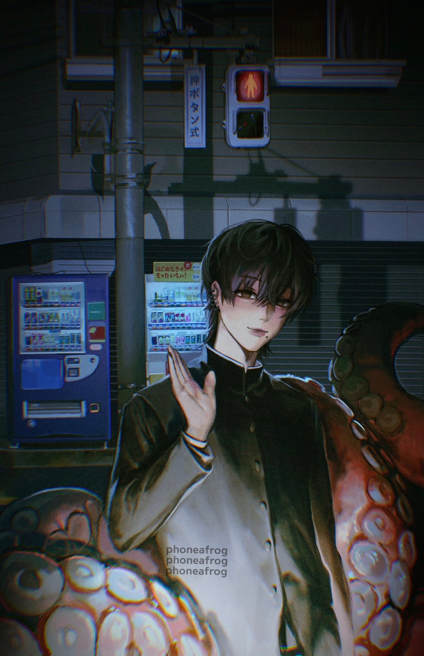 yoshida hirofumi and octopus devil (chainsaw man) drawn by phoneafrog