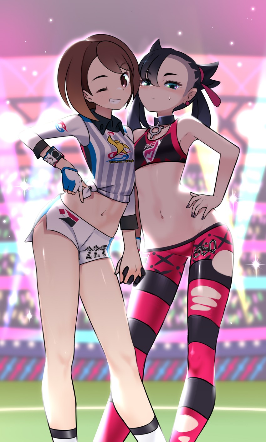 marnie and gloria (pokemon and 1 more) drawn by tm_(hanamakisan)