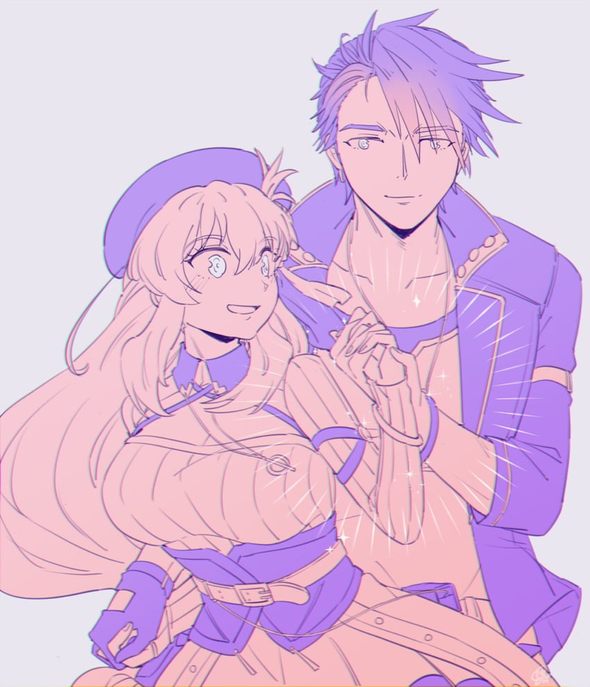 agnes claudel and van arkride (eiyuu densetsu and 2 more) drawn by misa_fullmetal