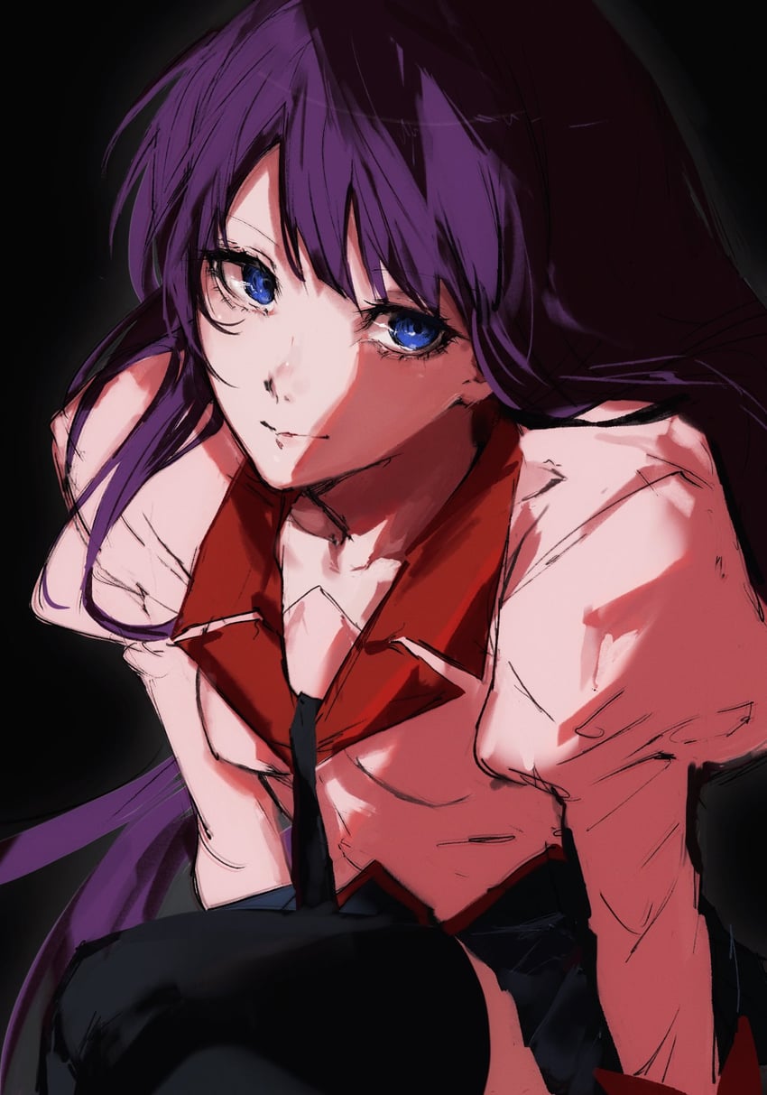 senjougahara hitagi (monogatari and 1 more) drawn by moku_(muooku)