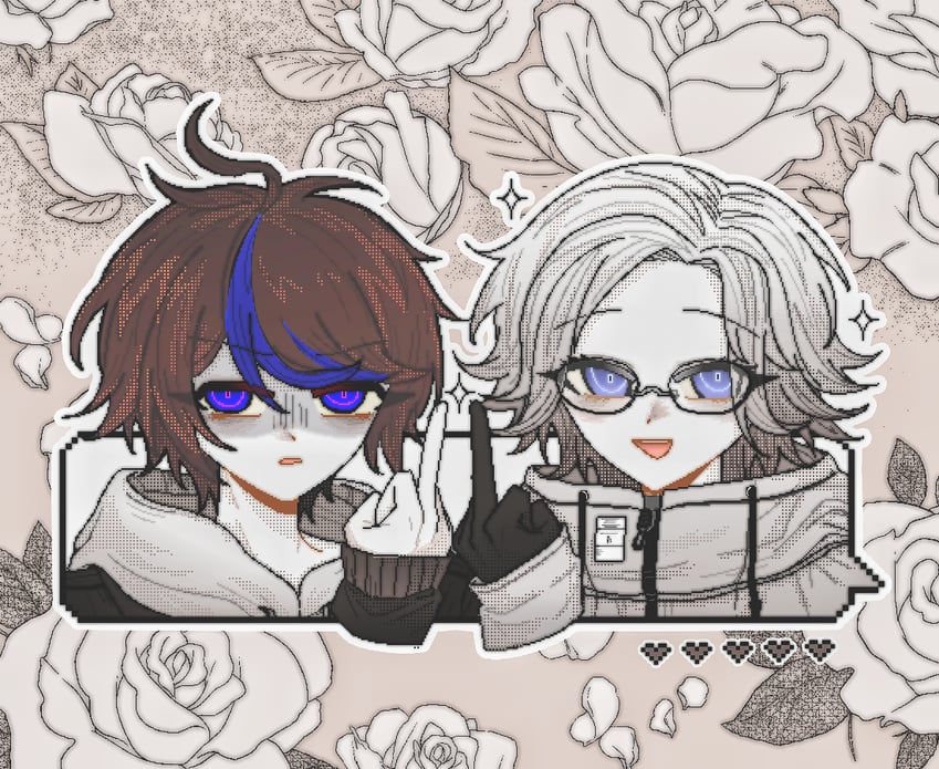 aotsuki eito and sumino takumi (the hundred line -last defense academy-) drawn by papalade