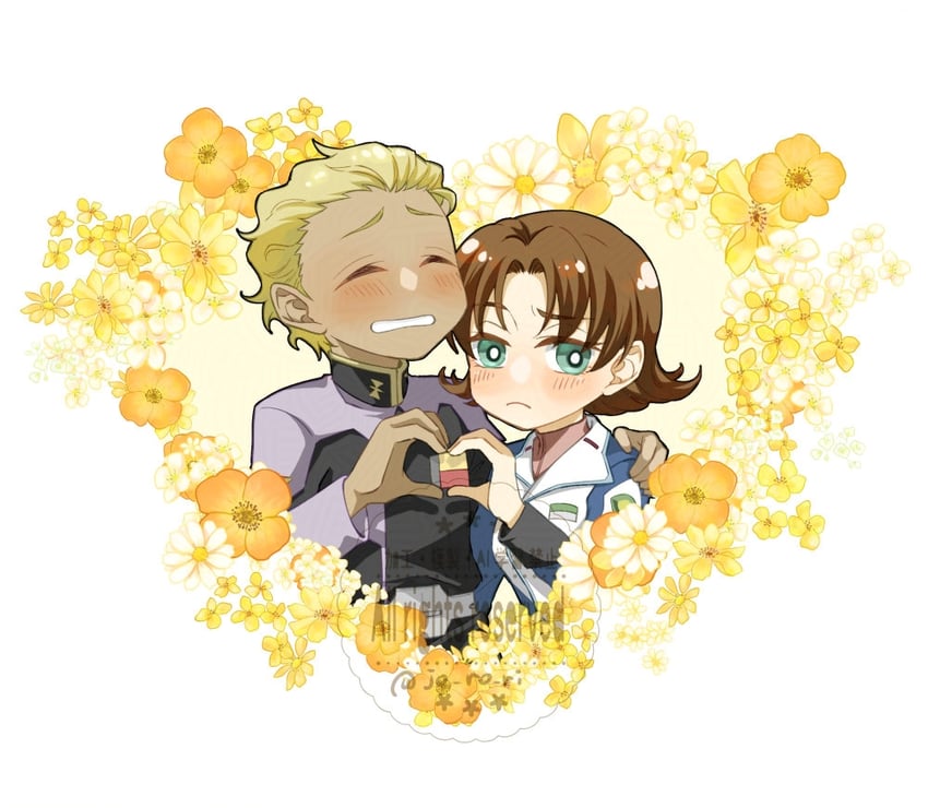 dearka elsman and miriallia haw (gundam and 1 more) drawn by jo_ro_ri