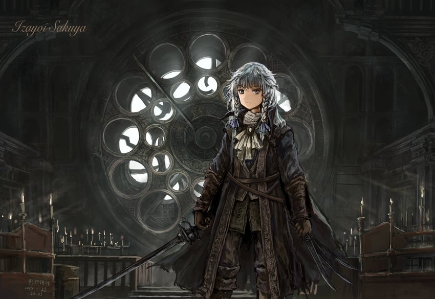 izayoi sakuya and lady maria of the astral clocktower (touhou and 1 more) drawn by zhuxie1264852