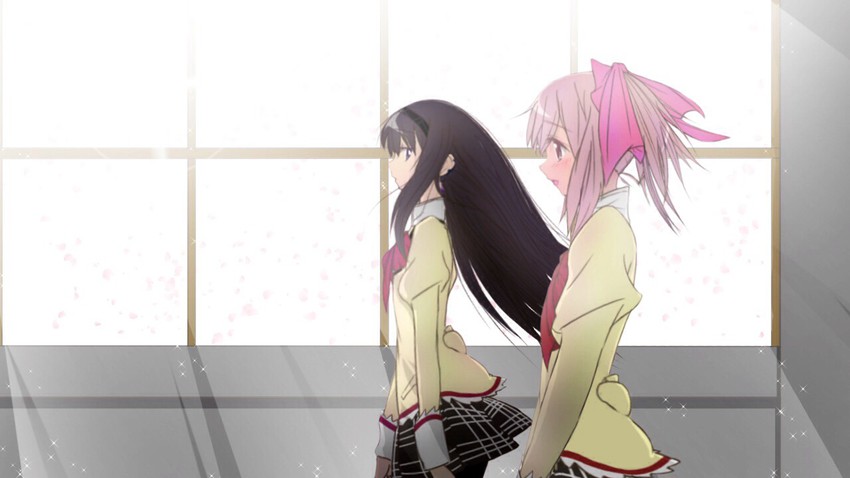 akemi homura and kaname madoka (mahou shoujo madoka magica and 1 more) drawn by sengoku_chidori