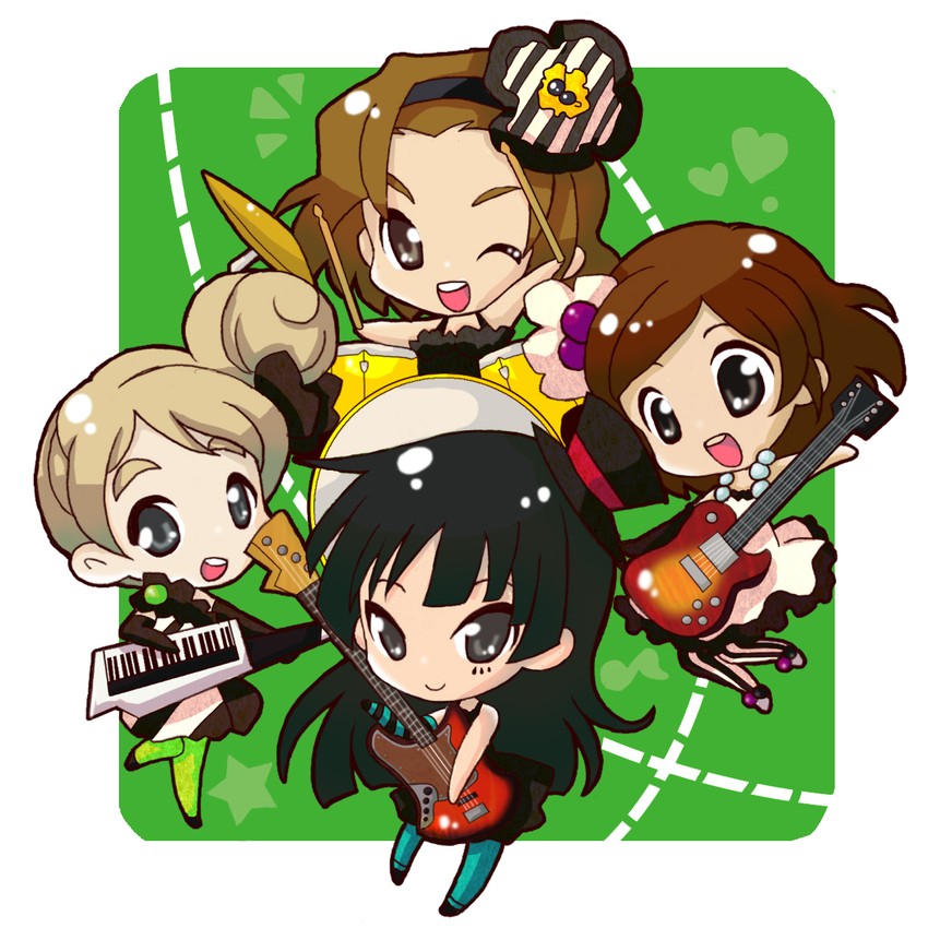 akiyama mio, hirasawa yui, tainaka ritsu, and kotobuki tsumugi (k-on!) drawn by akairo1015 and u-tuki