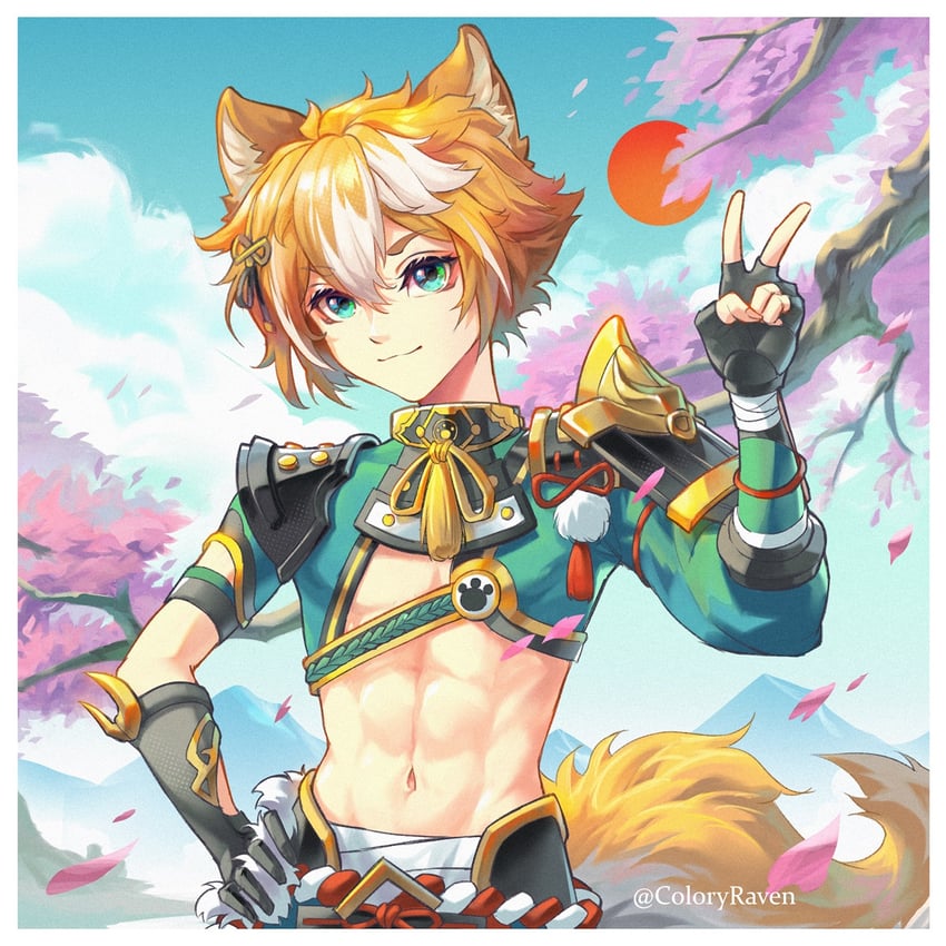 gorou (genshin impact) drawn by coloryraven