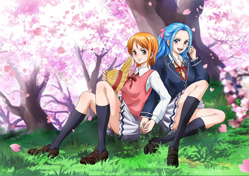 nami and nefertari vivi (one piece and 1 more) drawn by rider_(orange_couture)