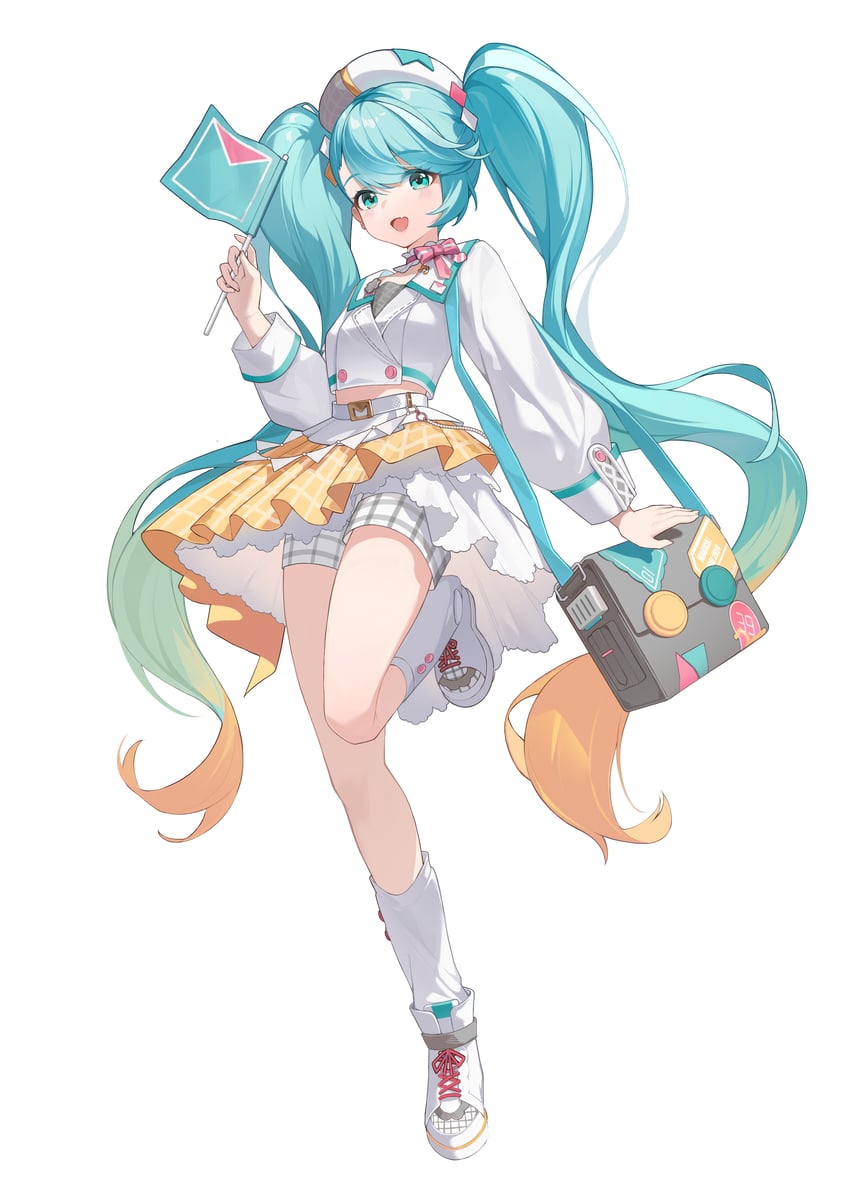 hatsune miku and magical mirai miku (vocaloid and 1 more) drawn by tooza