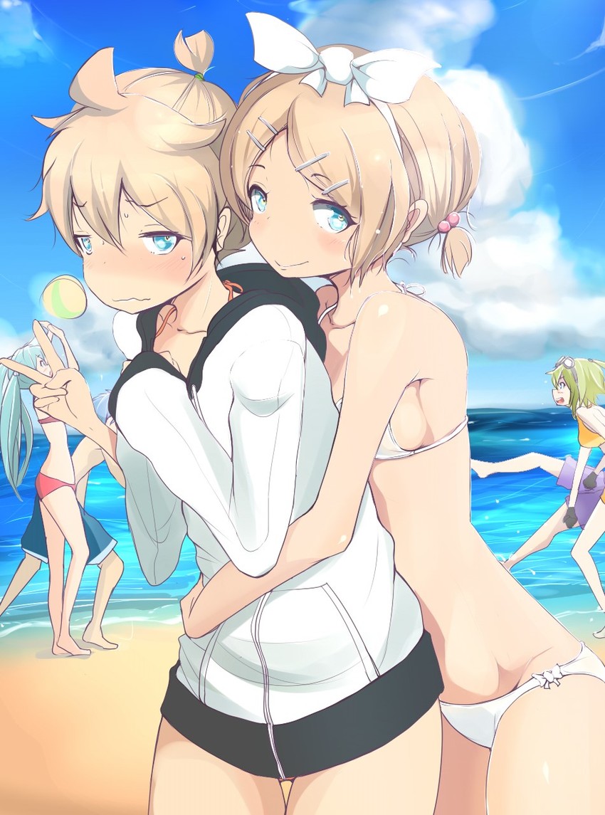 hatsune miku, kagamine rin, kagamine len, kaito, gumi, and 1 more (vocaloid) drawn by shisonoha