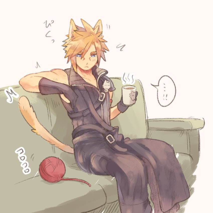 warrior of light and cloud strife (final fantasy and 2 more) drawn by tasituma2