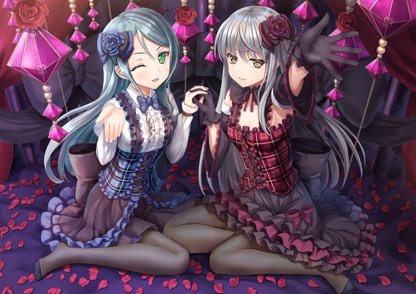 hikawa sayo and minato yukina (bang dream!) drawn by toshi_(1-147)