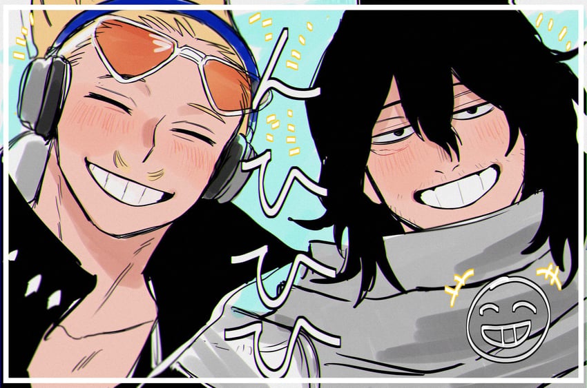 aizawa shota and present mic (boku no hero academia) drawn by ton_(ton19130318)