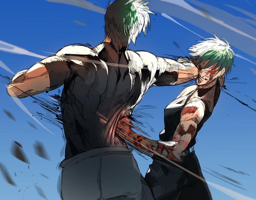 fushiguro touji and zen'in maki (jujutsu kaisen) drawn by raph_mavrost