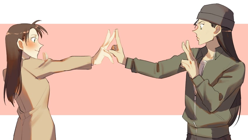 akai shuuichi and miyano akemi (meitantei conan) drawn by czech_gana